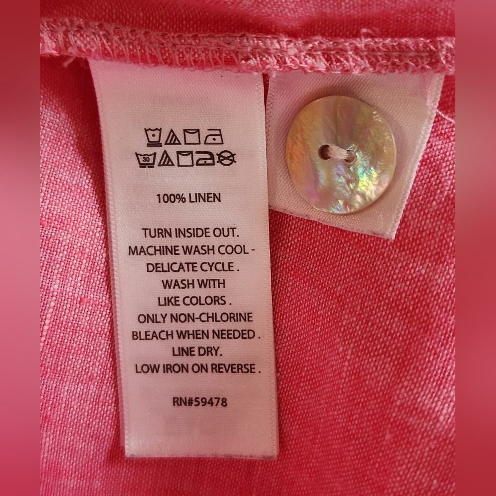 SIGRID OLSEN 100% linen pink tunic top, size S - Picture 8 of 8